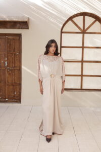 Rose Pink Velvet Silk Kaftan